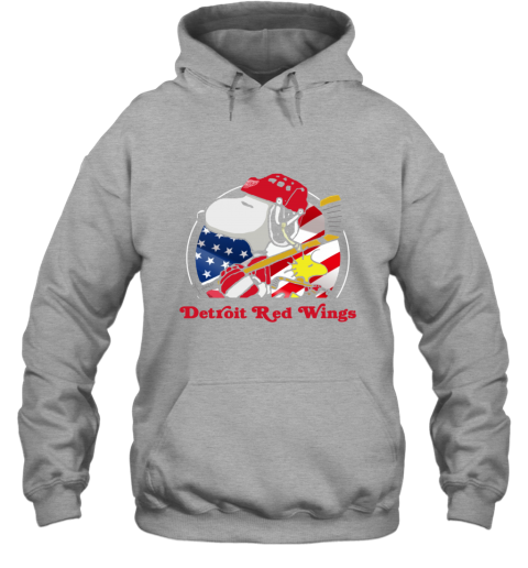 qm0d detroit red wings ice hockey snoopy and woodstock nhl hoodie 23 front sport grey