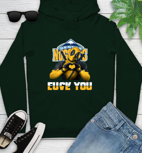 NBA Denver Nuggets Deadpool Love You Fuck You Basketball Sports Youth Hoodie 14