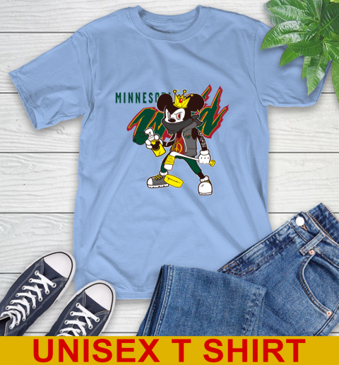 Minnesota Wild NHL Hockey Mickey Peace Sign Sports T-Shirt - Image 12