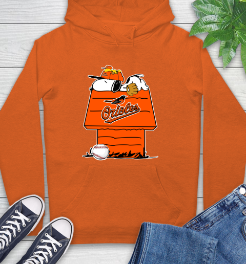 MLB Baltimore Orioles Snoopy Woodstock The Peanuts Movie Baseball T Shirt Hoodie 5