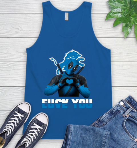 NHL Detroit Lions Deadpool Love You Fuck You Football Sports Tank Top 4