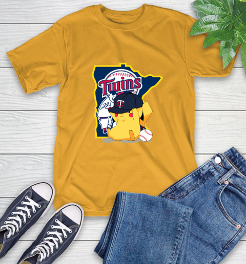 MLB Pikachu Baseball Sports Minnesota Twins T-Shirt 3
