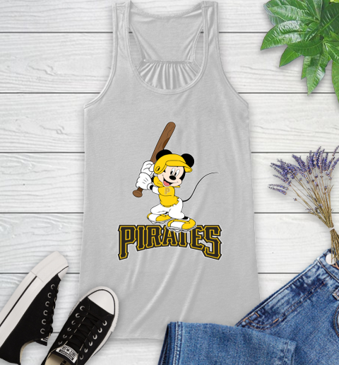 MLB Baseball Pittsburgh Pirates Cheerful Mickey Mouse Shirt Racerback Tank 2