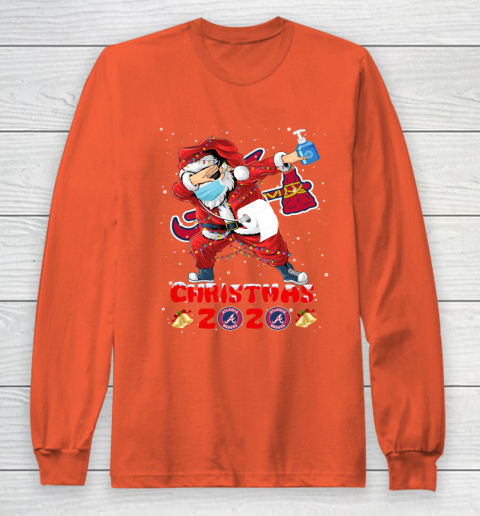 Atlanta Braves Funny Santa Claus Dabbing Christmas 2020 MLB Long Sleeve T-Shirt 3