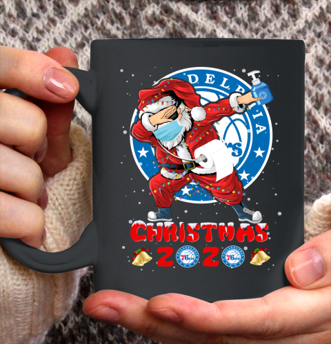 Philadelphia 76ers Funny Santa Claus Dabbing Christmas 2020 NBA Ceramic Mug 11oz