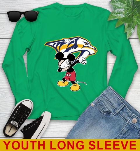 Nashville Predators NHL Hockey Dabbing Mickey Disney Sports Youth Long Sleeve 7