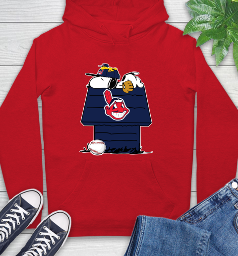 MLB Cleveland Indians Snoopy Woodstock The Peanuts Movie Baseball T Shirt Hoodie 10