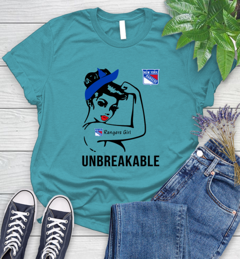 NHL New York Rangers Girl Unbreakable Hockey Sports Women's T-Shirt 11