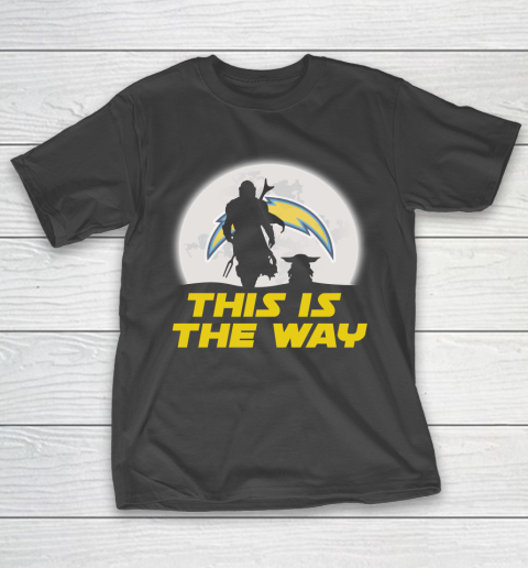 Los Angeles Chargers NFL Football Star Wars Yoda And Mandalorian This Is The Way T-Shirt