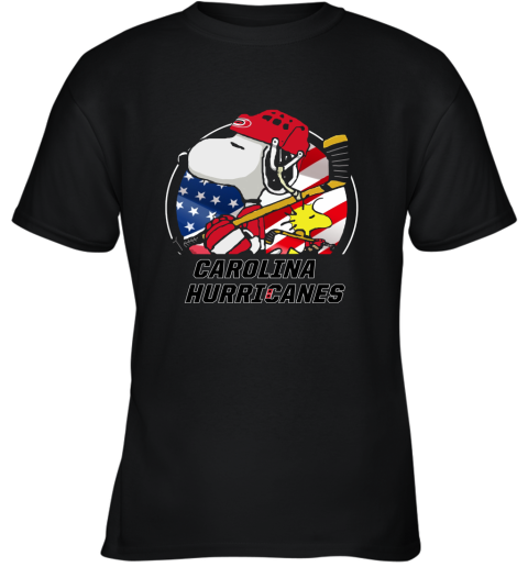 Carolina Hurricanes Ice Hockey Snoopy And Woodstock NHL Youth T-Shirt