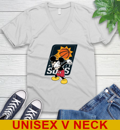 Phoenix Suns NBA Basketball Dabbing Mickey Disney Sports V-Neck T-Shirt