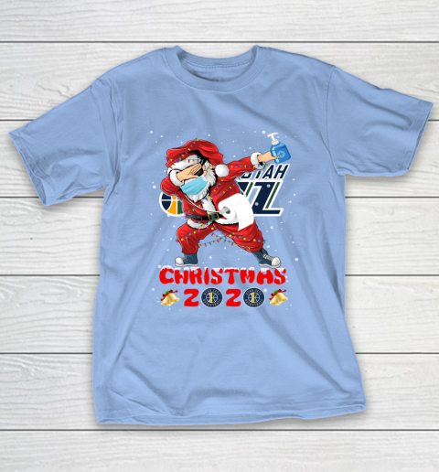 Utah Jazz Funny Santa Claus Dabbing Christmas 2020 NBA T-Shirt 10