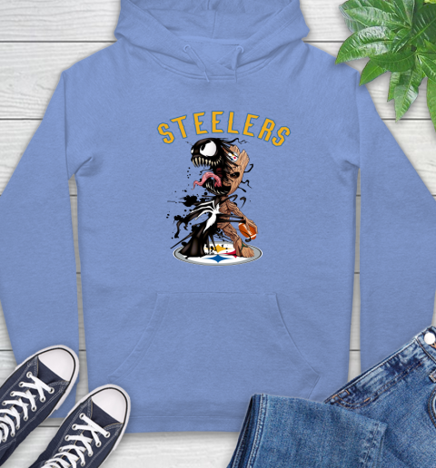 NFL Pittsburgh Steelers Football Venom Groot Guardians Of The Galaxy Hoodie 11
