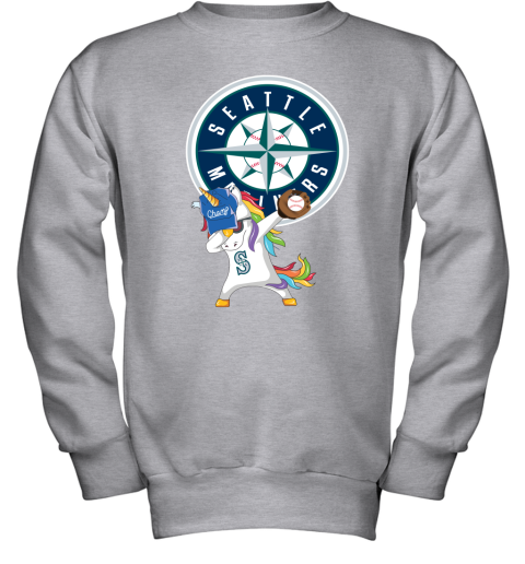 Hip Hop Dabbing Unicorn Flippin Love Seattle Mariners Youth Sweatshirt