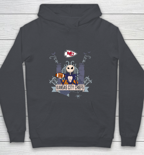 NFL Kansas City Chiefs Football Jack Skellington Halloween Youth Hoodie 5