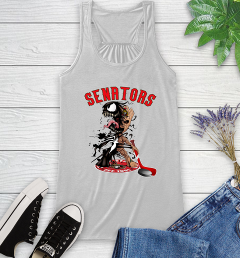 NHL Ottawa Senators Hockey Venom Groot Guardians Of The Galaxy Racerback Tank