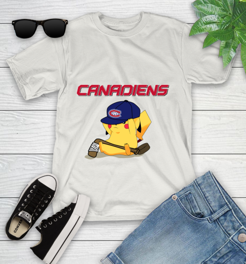 NHL Pikachu Hockey Sports Montreal Canadiens Youth T-Shirt 12