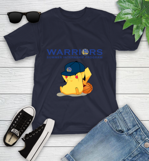 NBA Pikachu Basketball Sports Golden State Warriors Youth T-Shirt 3