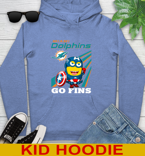 NFL Football Miami Dolphins Captain America Marvel Avengers Minion Shirt Youth Hoodie 12