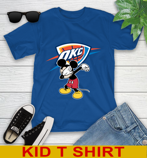 Oklahoma City Thunder NBA Basketball Dabbing Mickey Disney Sports Youth T-Shirt 9