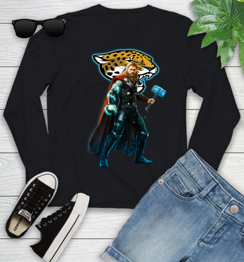NFL Thor Avengers Endgame Football Jacksonville Jaguars Youth Long Sleeve 2