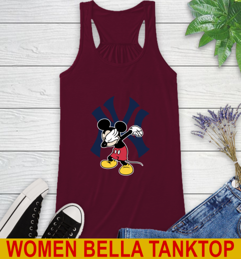 New York Yankees MLB Baseball Dabbing Mickey Disney Sports Racerback Tank 3
