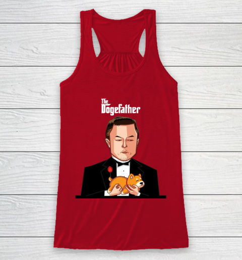 Dogecoin The DogeFather Funny Racerback Tank 4