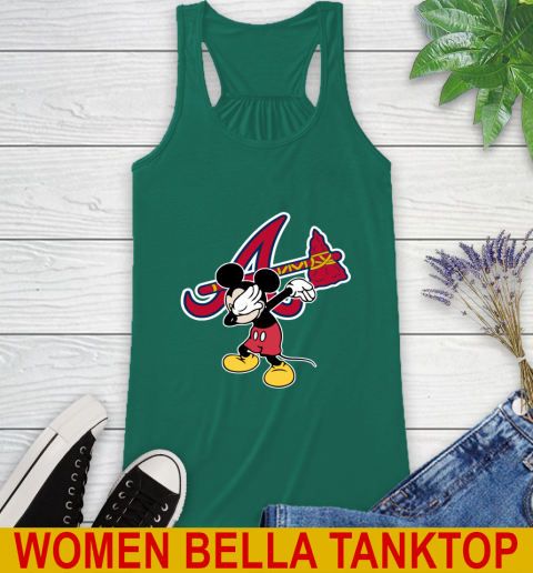 Atlanta Braves MLB Baseball Dabbing Mickey Disney Sports Racerback Tank 7