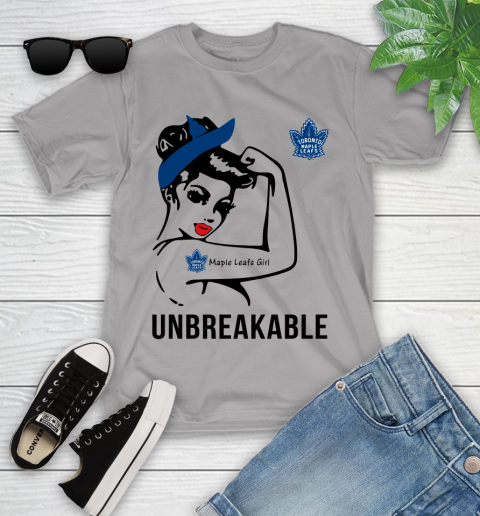 NHL Toronto Maple Leafs Girl Unbreakable Hockey Sports Youth T-Shirt 2