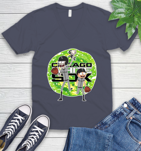 MLB Chicago White Sox Rick And Morty Baseball Sports V-Neck T-Shirt 9
