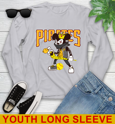 Pittsburgh Pirates MLB Baseball Mickey Peace Sign Sports Youth Long Sleeve 6