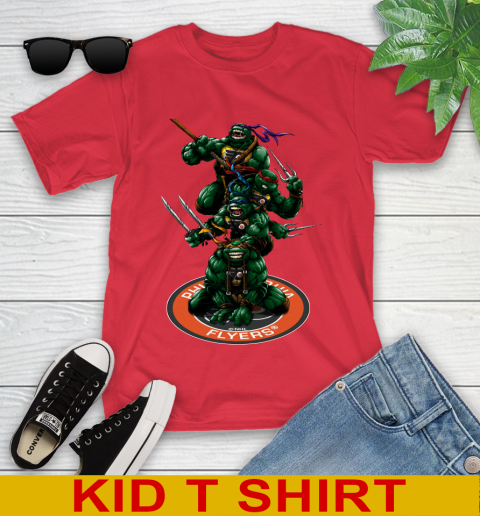 NHL Hockey Philadelphia Flyers Teenage Mutant Ninja Turtles Shirt Youth T-Shirt 10