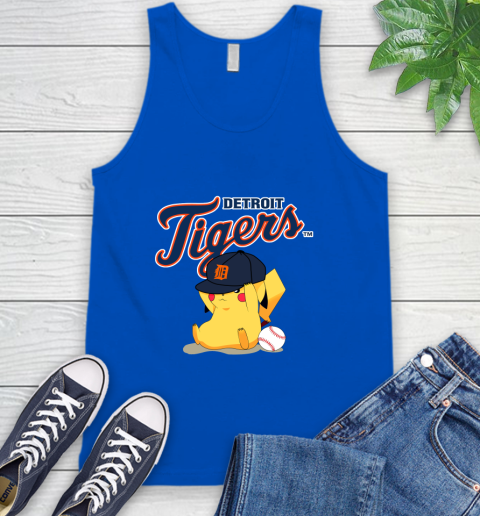 MLB Pikachu Baseball Sports Detroit Tigers Tank Top 5