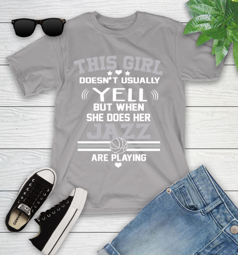 Utah Jazz NBA Basketball I Yell When My Team Is Playing Youth T-Shirt 4