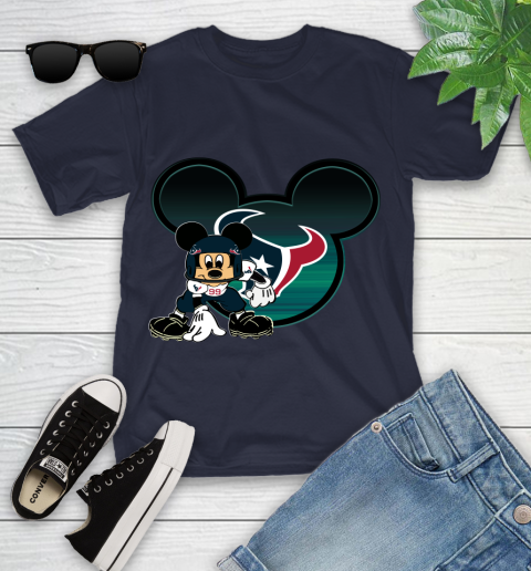 NFL Houston Texans Mickey Mouse Disney Football T Shirt Youth T-Shirt 3