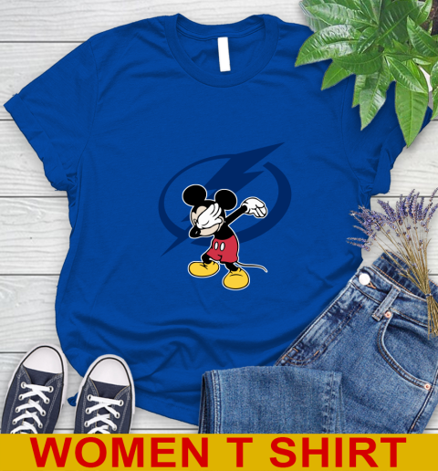 Tampa Bay Lightning NHL Hockey Dabbing Mickey Disney Sports Women's T-Shirt 9