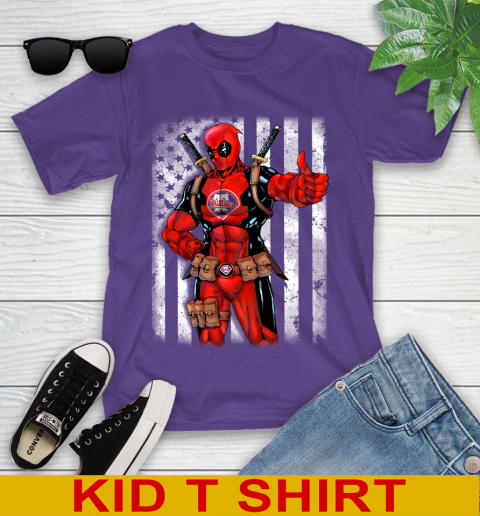 MLB Baseball Philadelphia Phillies Deadpool American Flag Shirt Youth T-Shirt 3