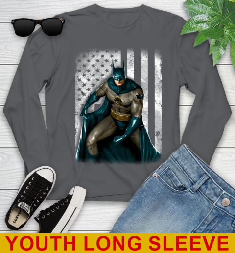 San Jose Sharks NHL Hockey Batman DC American Flag Shirt Youth Long Sleeve 9