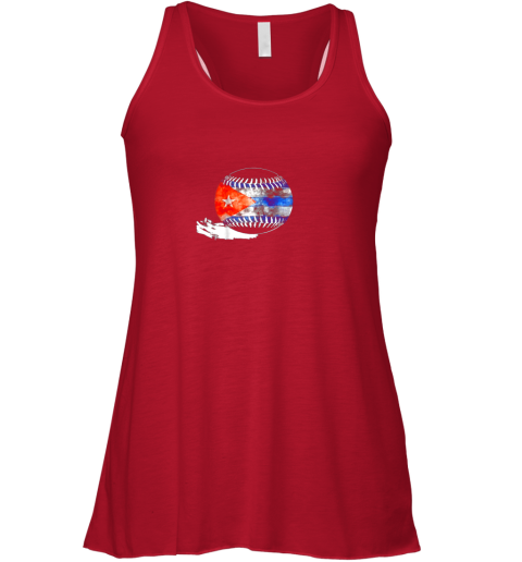 tmea vintage baseball cuba flag shirt cuban pride flowy tank 32 front red