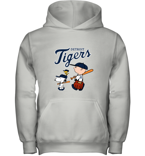 Detroit Tigers Let's Play Baseball Together Snoopy MLB Youth Hoodie