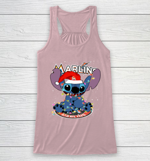 Miami Marlins MLB noel stitch Baseball Christmas Racerback Tank 5