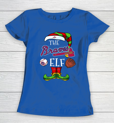 Atlanta Braves Christmas ELF Funny MLB Women's T-Shirt 8