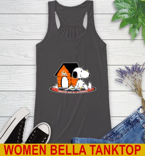 MLB Baseball Miami Marlins Snoopy The Peanuts Movie Shirt Racerback Tank 12