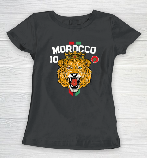 Morocco Lion Flag Sport Soccer Jersey Tee Football Proud Women's T-Shirt