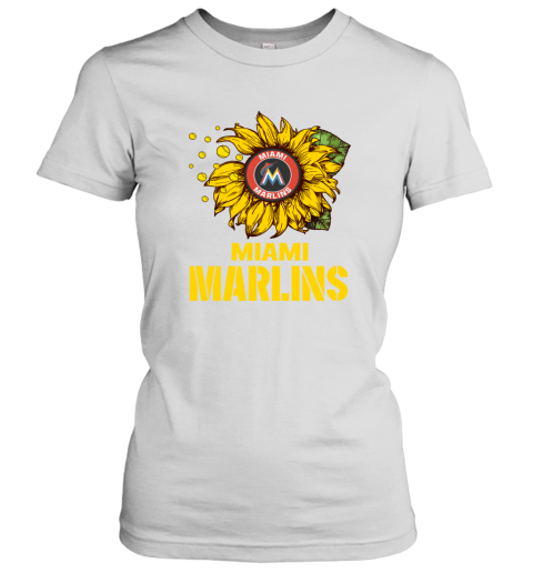 Miami Marlins Sunflower MLB Baseball Women's T-Shirt
