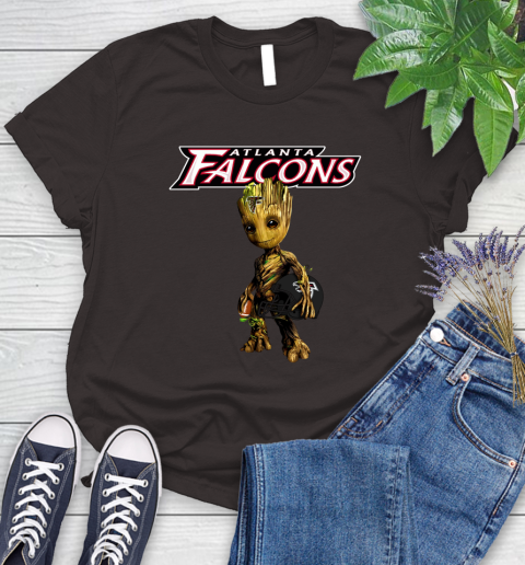 Atlanta Falcons NFL Football Groot Marvel Guardians Of The Galaxy Women's T-Shirt 8