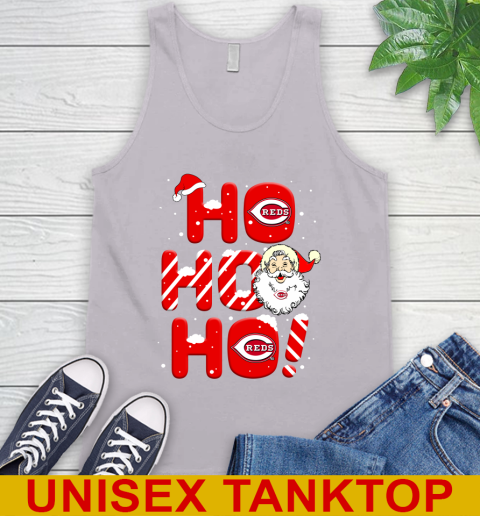 Cincinnati Reds MLB Baseball Ho Ho Ho Santa Claus Merry Christmas Shirt Tank Top 3