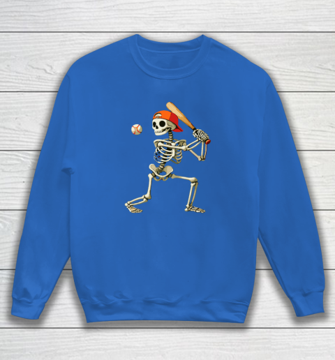Skeleton Baseball Halloween Costume Funny Sweatshirt 5