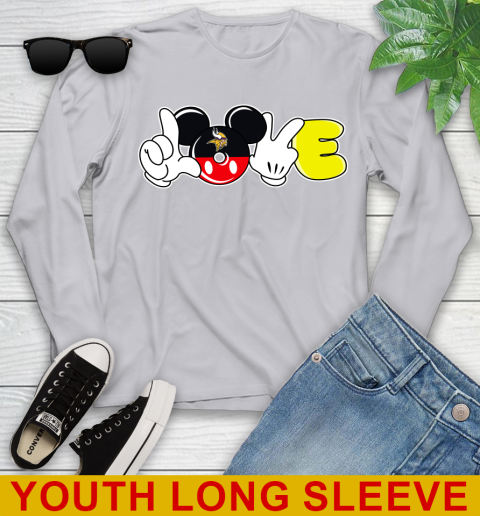 Minnesota Vikings NFL Football Love Mickey Disney Sports Youth Long Sleeve 6