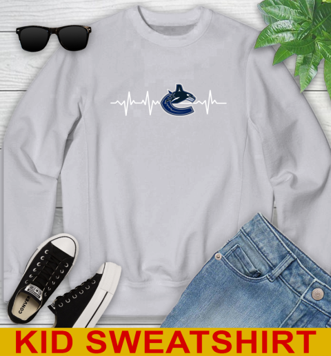 Vancouver Canucks NHL Hockey Heart Beat Shirt Youth Sweatshirt 3